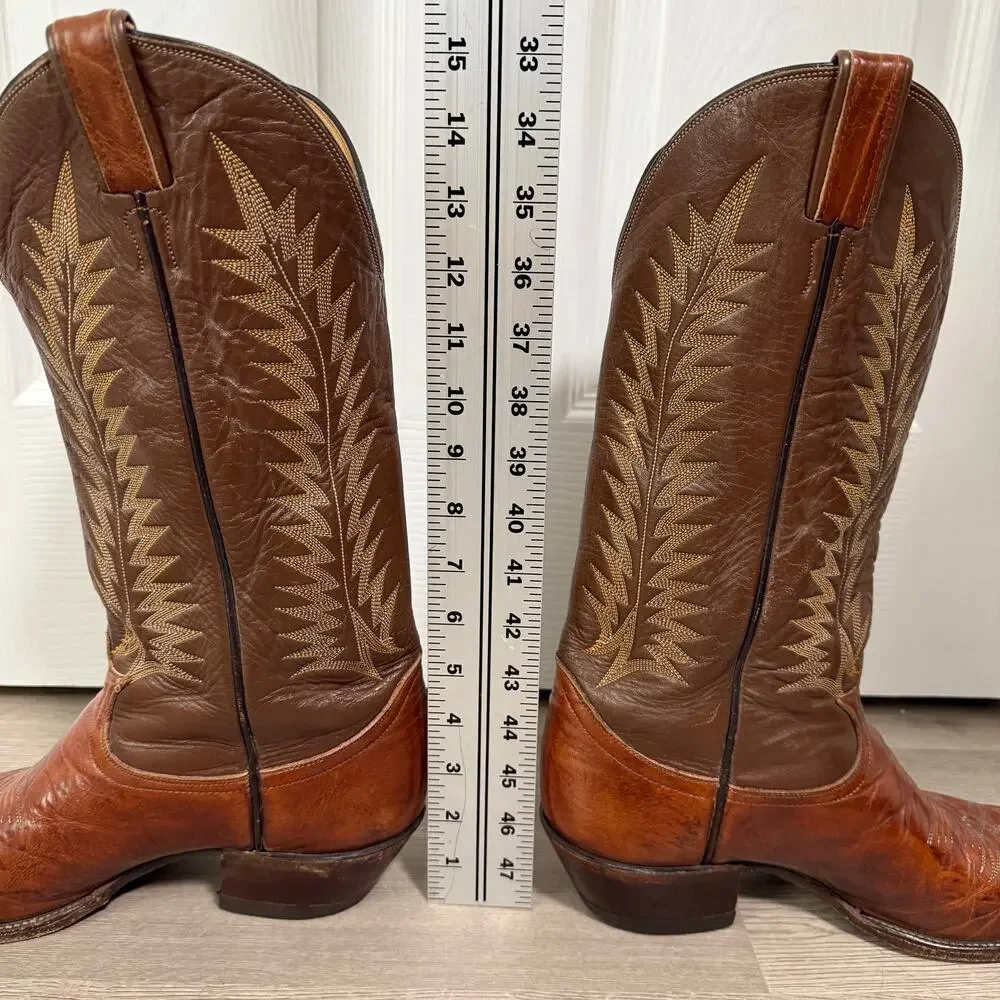 Tony Lama Men's Brown Leather 6531 Western Cowboy Boots Size 9.5B